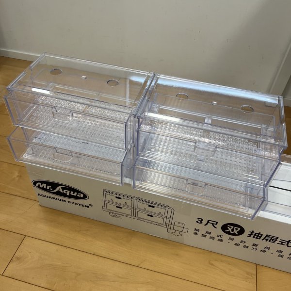 画像2: NEW【水族先生 】９０ｃｍ水槽用（濾過BOX引出し仕様）・カミハタRio+ポンプ用接続パイプ付 (2)